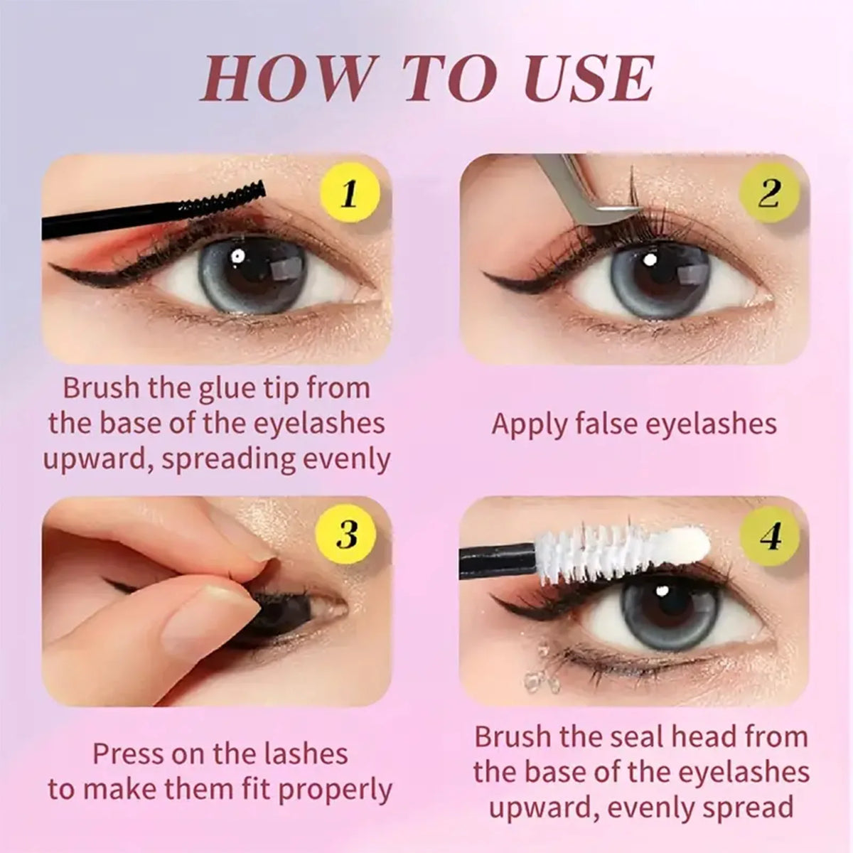 Lash Glue & Seal Kit with 10ml Super-Strong Hold Adhesive, 5ml Lash Glue Remover and Precision Tweezers for Individual Lash Extensions
