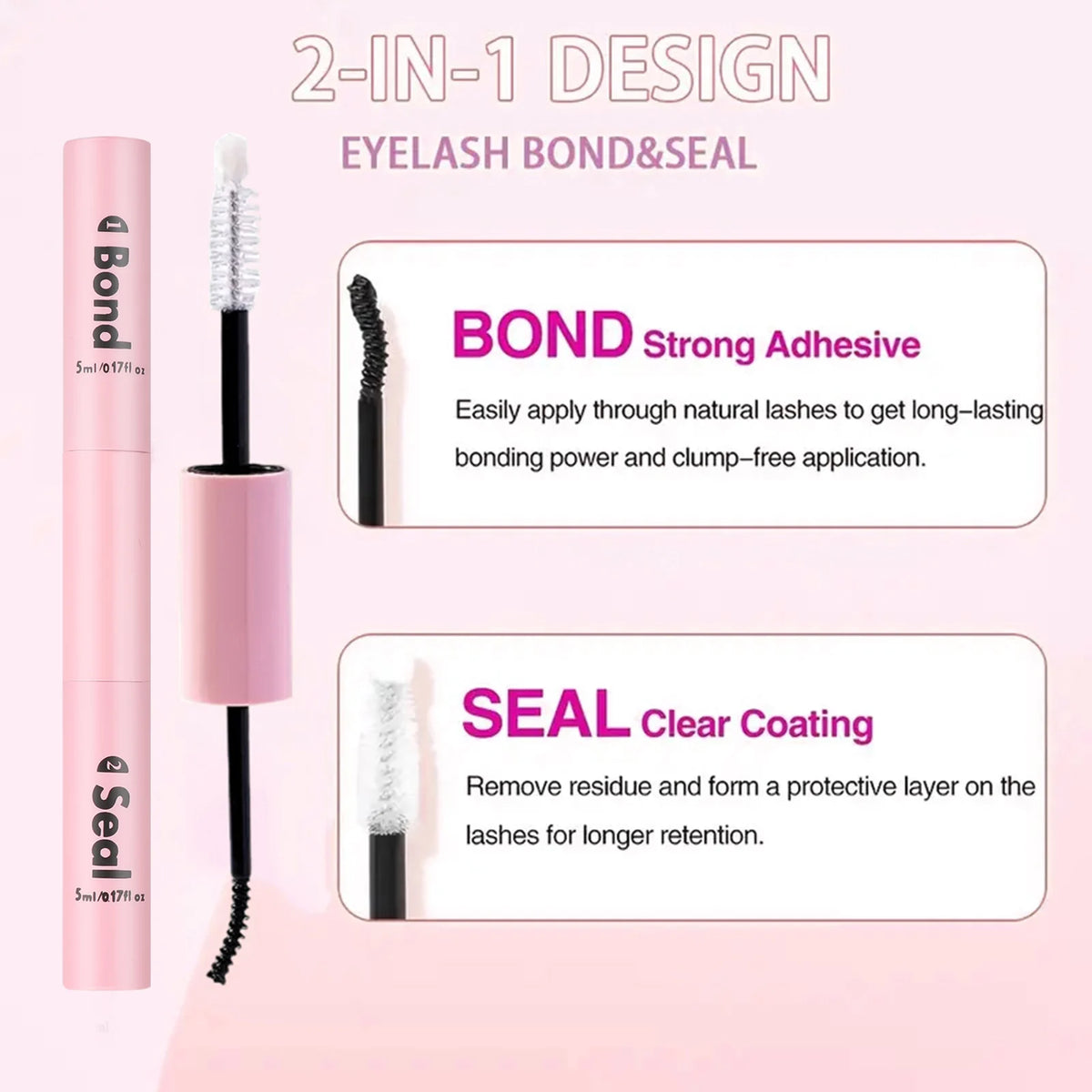 Lash Glue & Seal Kit with 10ml Super-Strong Hold Adhesive, 5ml Lash Glue Remover and Precision Tweezers for Individual Lash Extensions