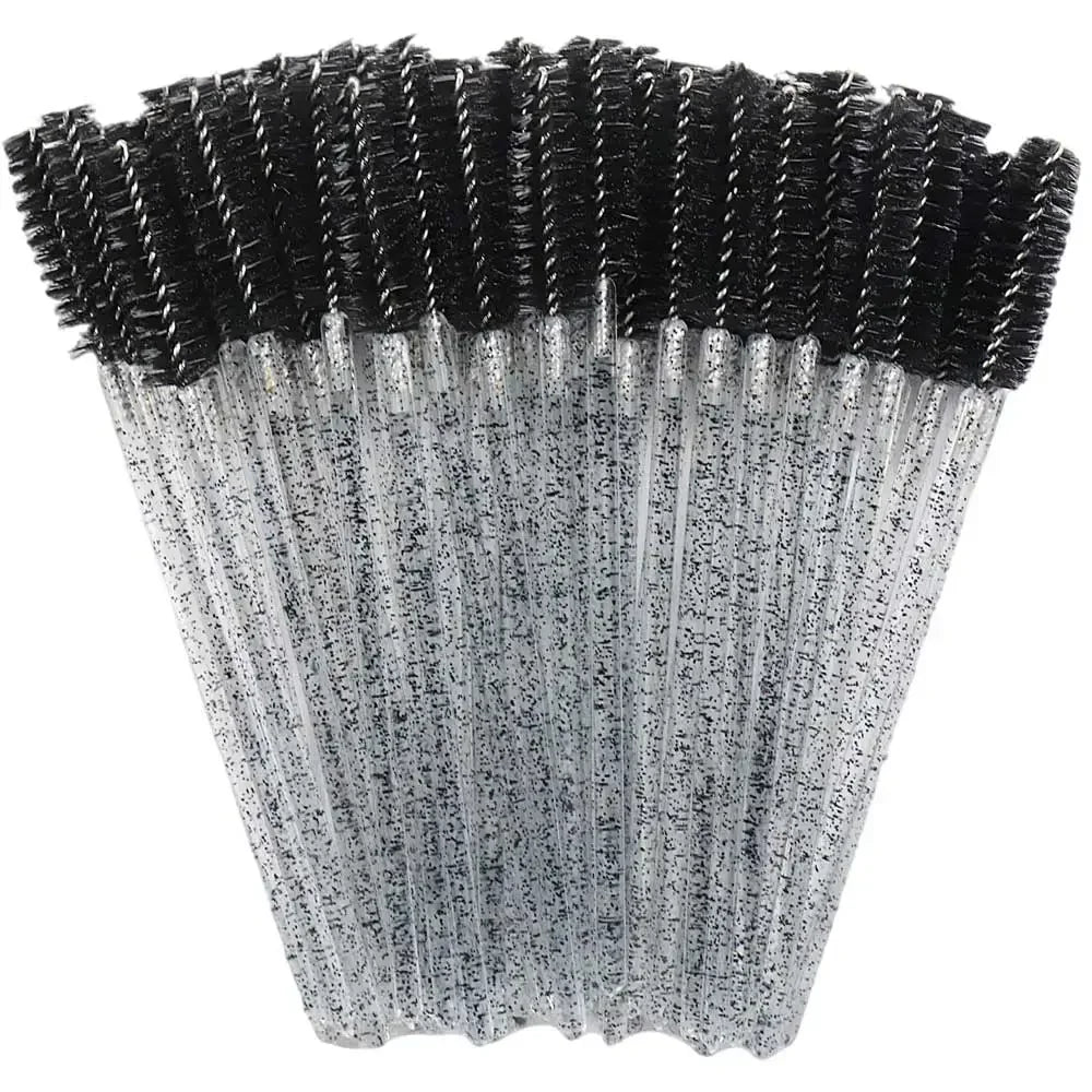 50-Piece Disposable Crystal Eyelash Brush Combs, Professional Mascara Wands for Eyelash Extensions and Makeup Application