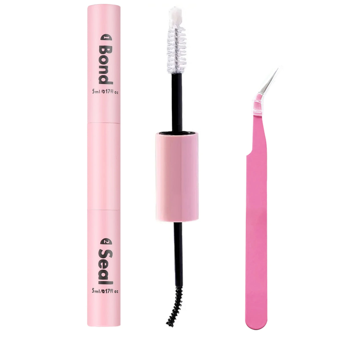 Lash Glue & Seal Kit with 10ml Super-Strong Hold Adhesive, 5ml Lash Glue Remover and Precision Tweezers for Individual Lash Extensions