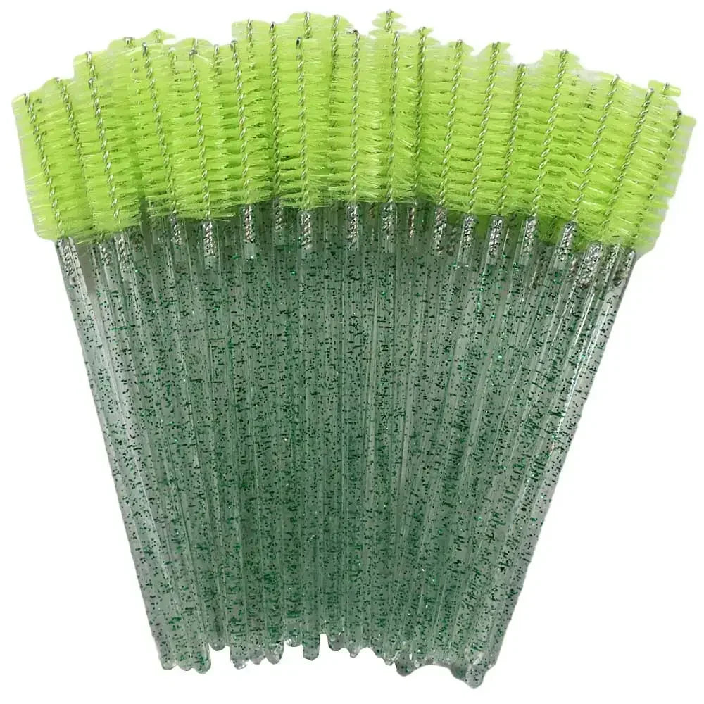 50-Piece Disposable Crystal Eyelash Brush Combs, Professional Mascara Wands for Eyelash Extensions and Makeup Application