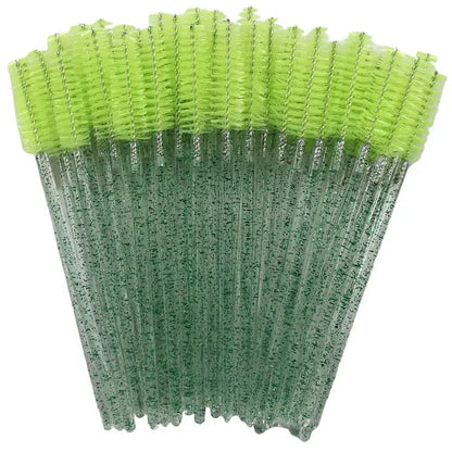 50-Piece Disposable Crystal Eyelash Brush Combs, Professional Mascara Wands for Eyelash Extensions and Makeup Application