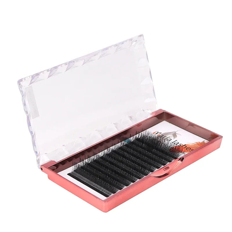 MARIA 3D W-Shaped Soft Lash Extensions, 0.07 mm Natural Eyelashes, Easy-Fan Y Clusters for Wholesale, Makeup & Private Label Brands