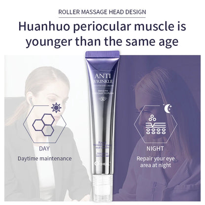 O'CHEAL Hyaluronic Acid Eye Cream Roller with Massager, Anti-Wrinkle, Dark Circle & Eye Bag Care, Moisturizing Anti-Aging Skincare for Eyes