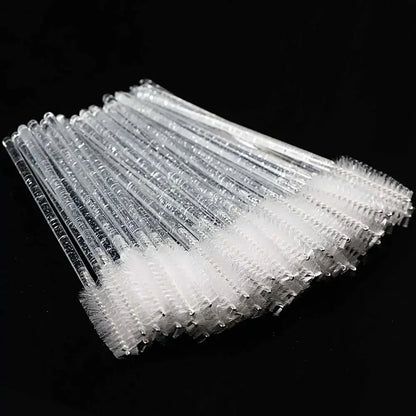 50-Piece Disposable Crystal Eyelash Brush Combs, Professional Mascara Wands for Eyelash Extensions and Makeup Application