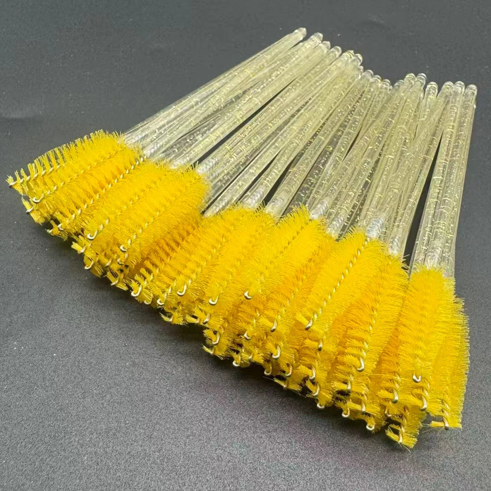 50-Piece Disposable Crystal Eyelash Brush Combs, Professional Mascara Wands for Eyelash Extensions and Makeup Application