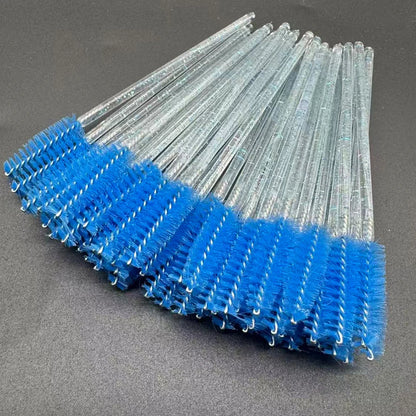 50-Piece Disposable Crystal Eyelash Brush Combs, Professional Mascara Wands for Eyelash Extensions and Makeup Application