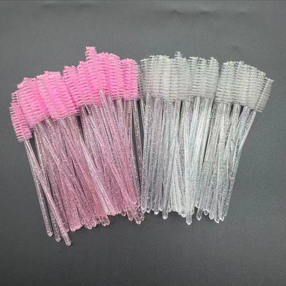 50-Piece Disposable Crystal Eyelash Brush Combs, Professional Mascara Wands for Eyelash Extensions and Makeup Application