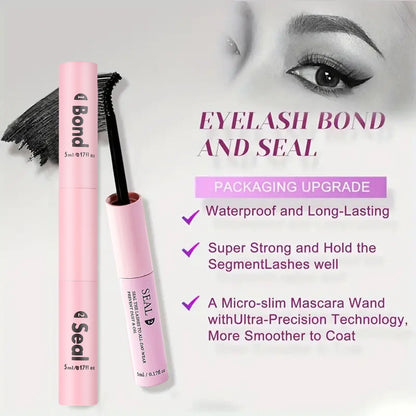 Lash Glue & Seal Kit with 10ml Super-Strong Hold Adhesive, 5ml Lash Glue Remover and Precision Tweezers for Individual Lash Extensions