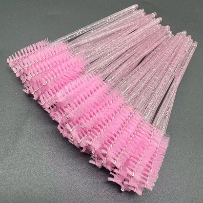 50-Piece Disposable Crystal Eyelash Brush Combs, Professional Mascara Wands for Eyelash Extensions and Makeup Application