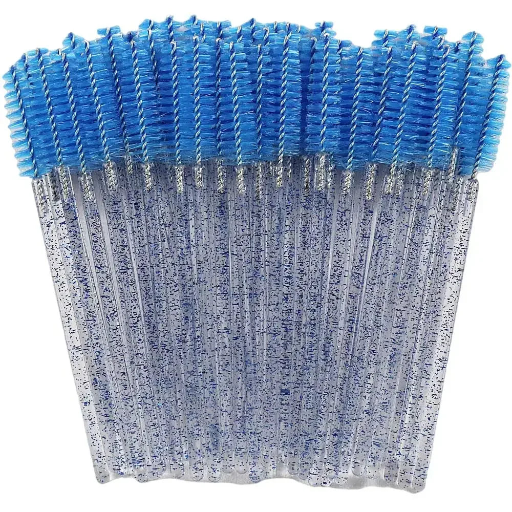 50-Piece Disposable Crystal Eyelash Brush Combs, Professional Mascara Wands for Eyelash Extensions and Makeup Application